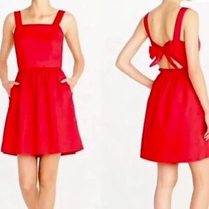 J. Crew Red Linen/Cotton Summer Dress W/Pockets, XXL